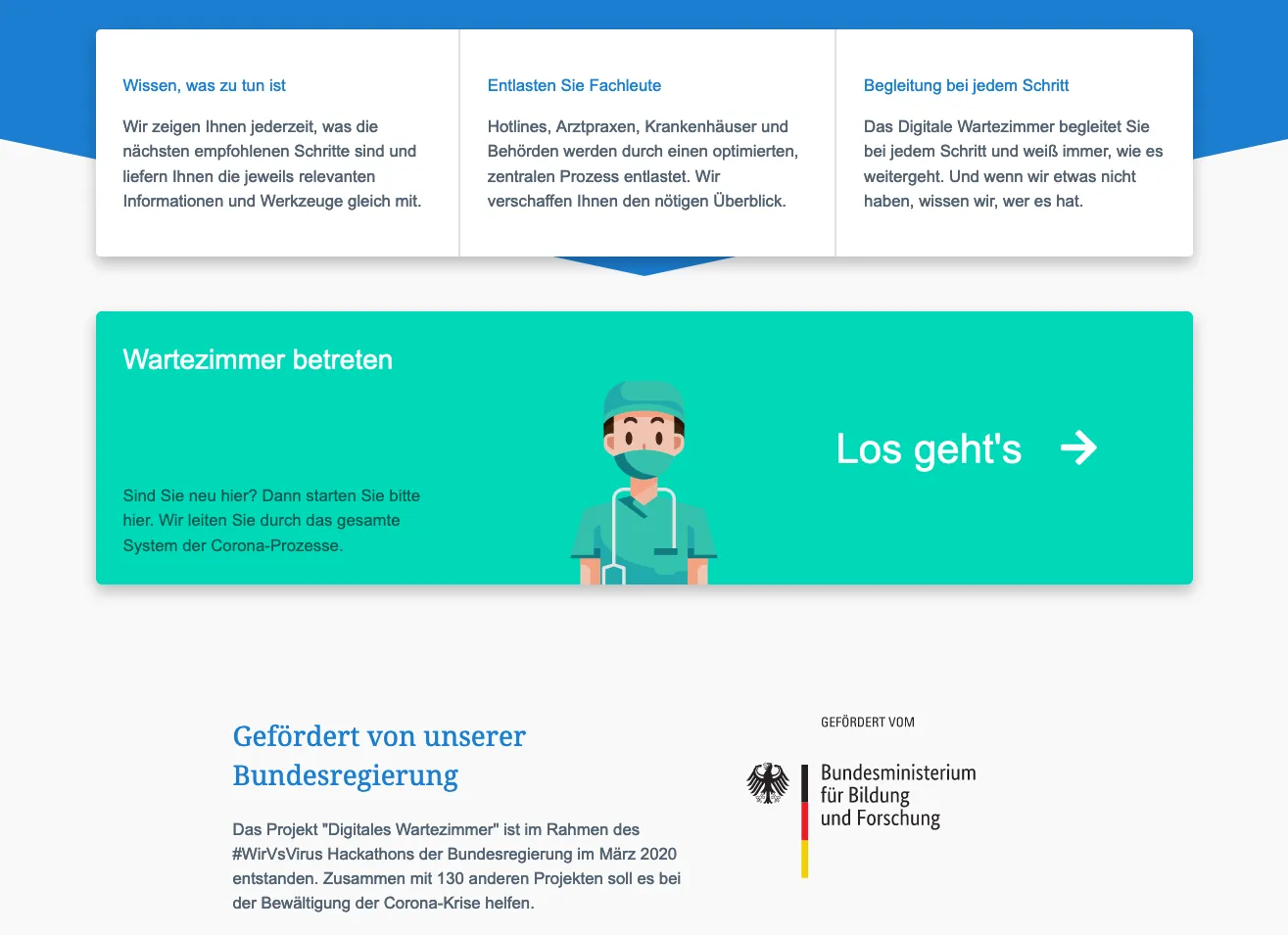 Screenshot of Digitales Wartezimmer