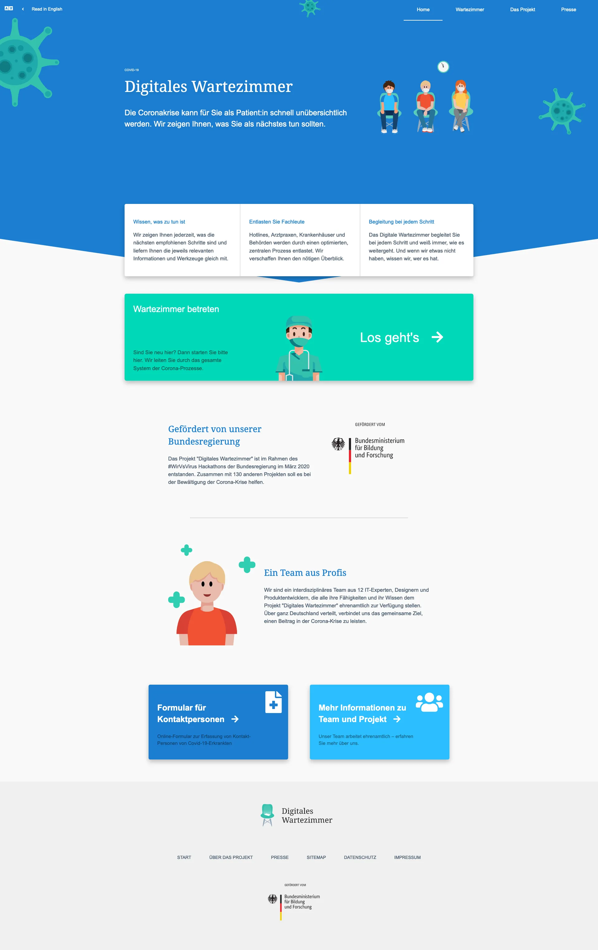 Screenshot of Digitales Wartezimmer