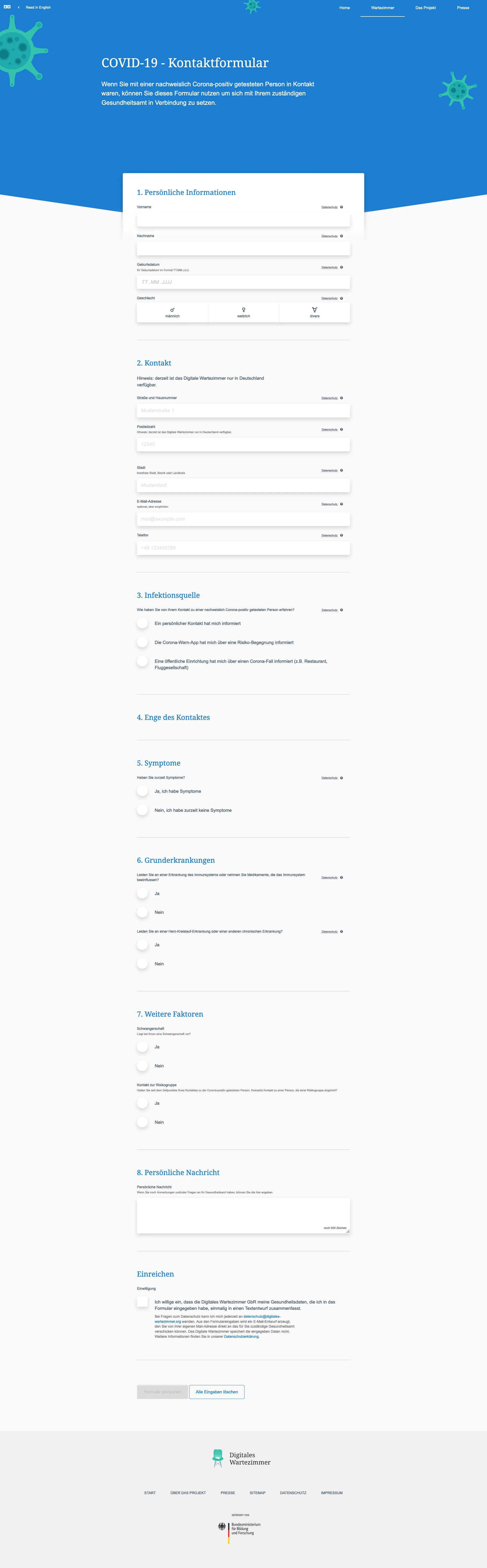 Screenshot of Digitales Wartezimmer