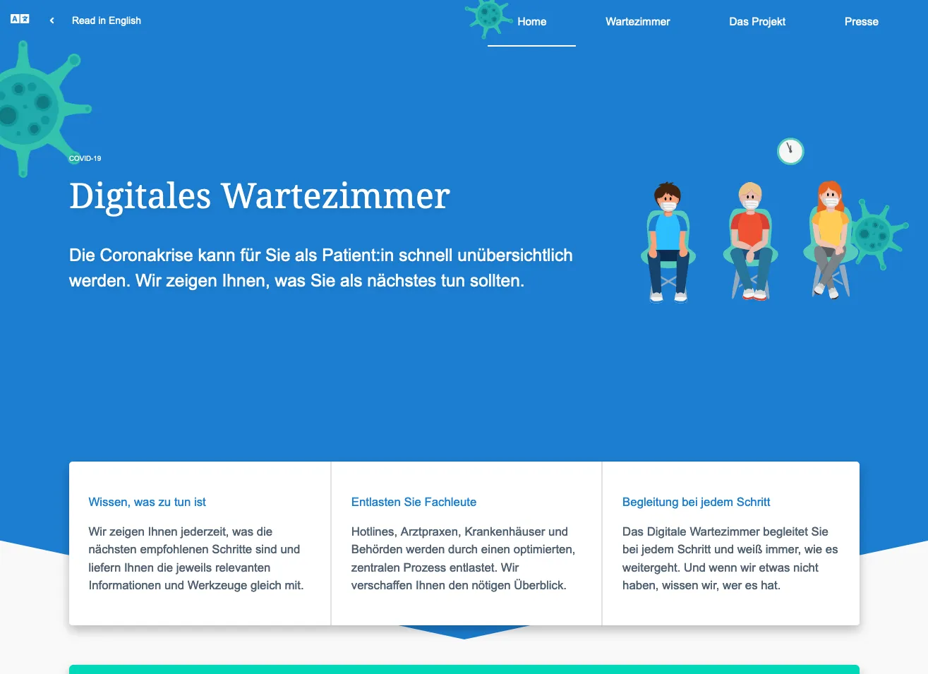 Screenshot of Digitales Wartezimmer